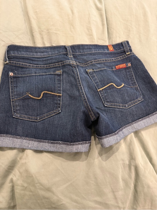 7 For All Mankind Pants - 7 For All Mankind Dark Blue Denim Rolled Hem Shorts
